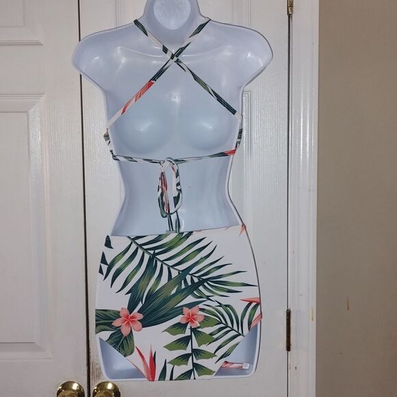 Shein high waist tropical binkini  Sz S - Picture 4 of 9